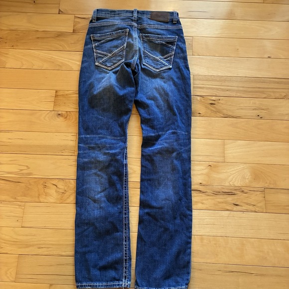 BKE Alec Jeans Mens 27x30 27R Blue Straight Leg Regular Fit Dark Wash Stretch - Picture 3 of 4